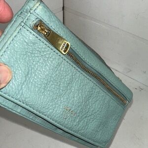 Fossil aqua Leather Wristlet/wallet